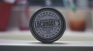 lockharts light hold pomade in a bathroom on the Steeltooth comb blog.