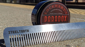 lockharts water based pomade with steeltooth comb. 
