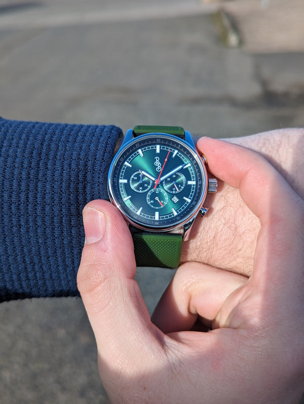 Beyond Boring Watch Company Green Sport Chronograph