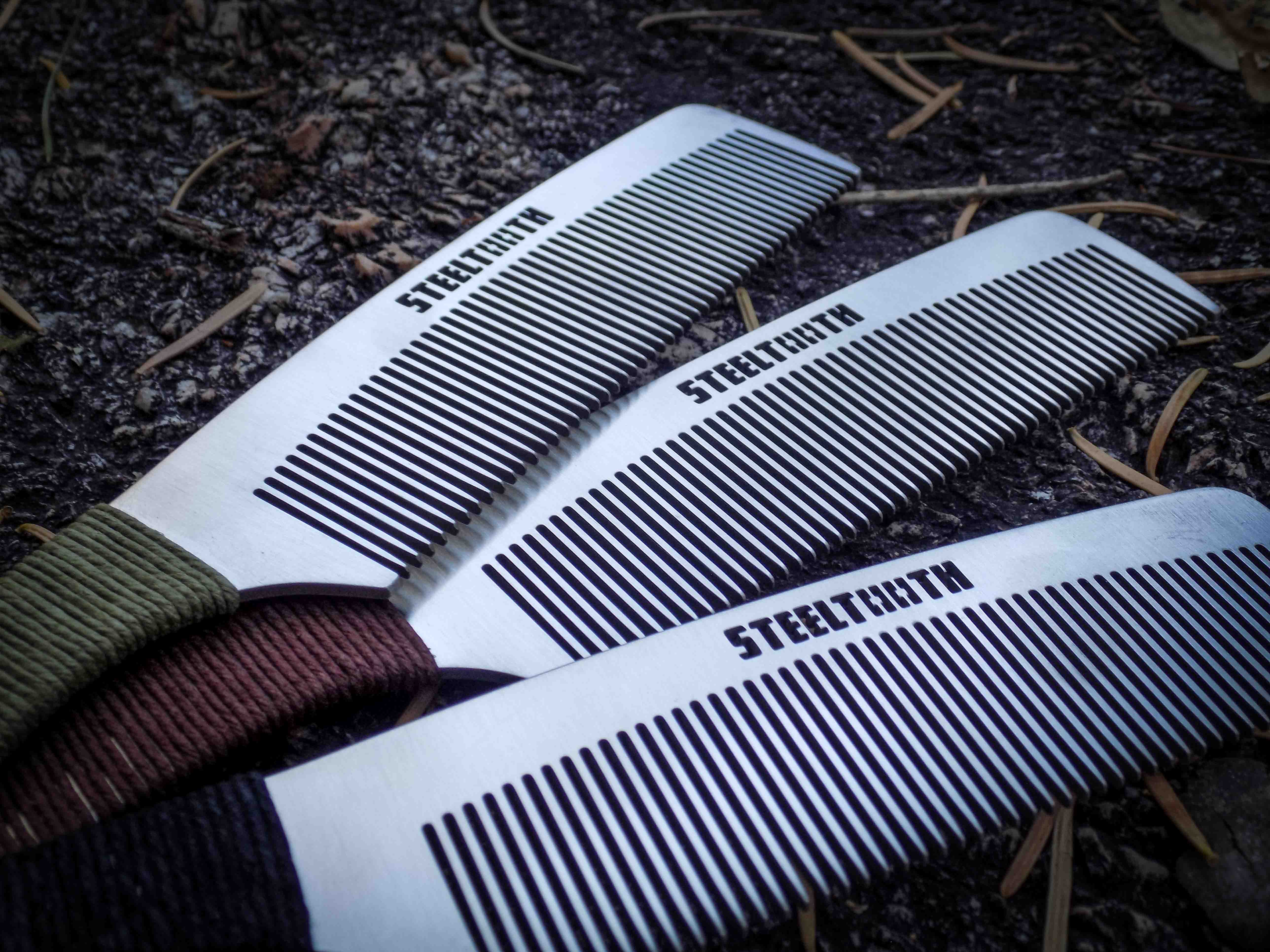 Hemp Cordage Handle Steeltooth Comb - Men's Comb