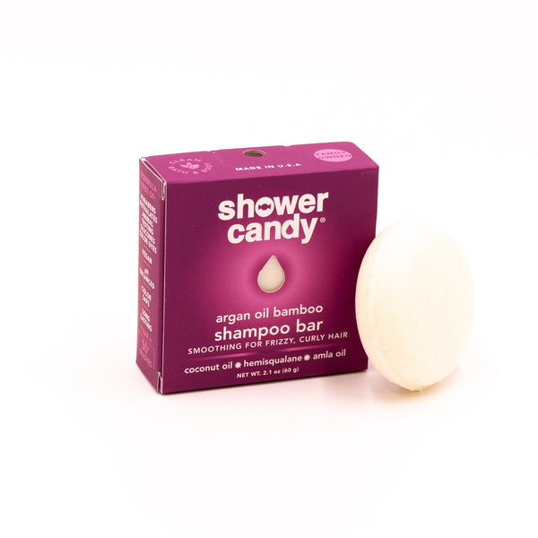 Shower Candy Argan Oil Bamboo Shampoo Bar – Smoothing Solid Shampoo for Frizzy and Curly Hair