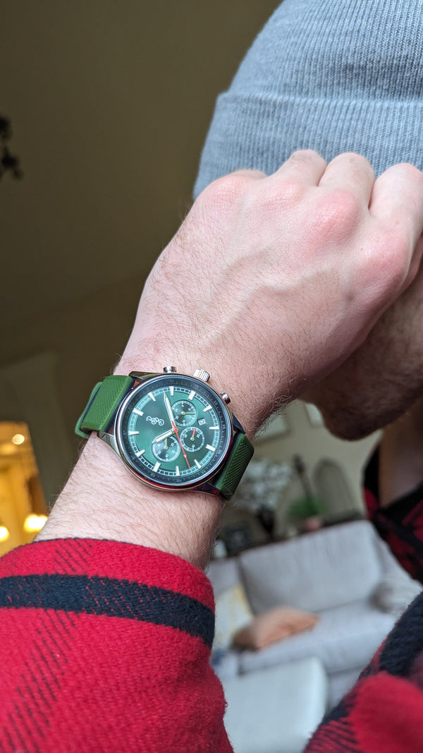 Beyond Boring Watch Company Green Sport Chronograph
