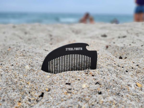 the steeltooth comb on a beach in florida in the sand. 