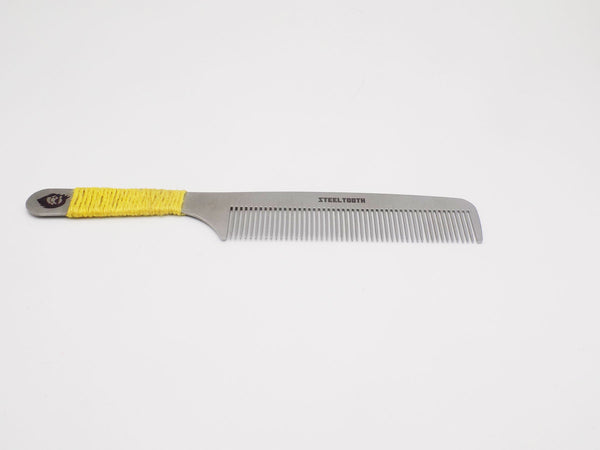 Hemp Cordage handle Steeltooth Comb - Sunshine Yellow